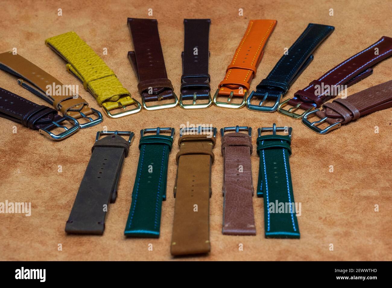 Beautiful leather watch straps Stock Photo Alamy