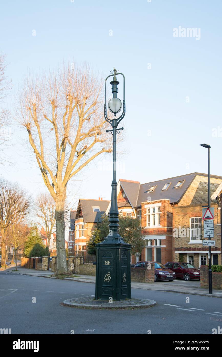 Lamp Standard Street Light Junction of Woodville Road & Aston Road Stock Photo