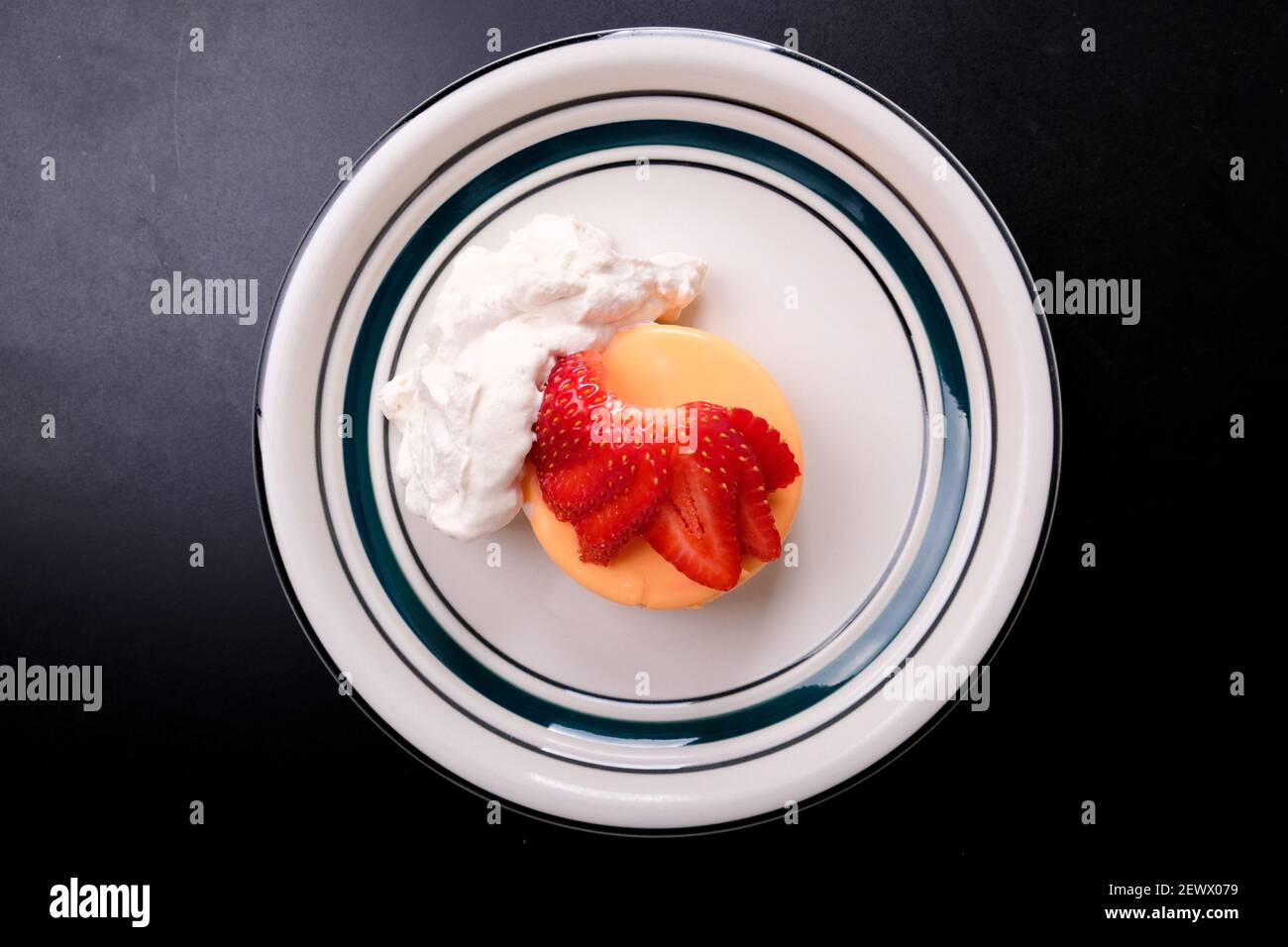 cream cheese and gelatin keto dessert with whipped cream, a ketogenic diet meal Stock Photo Alamy