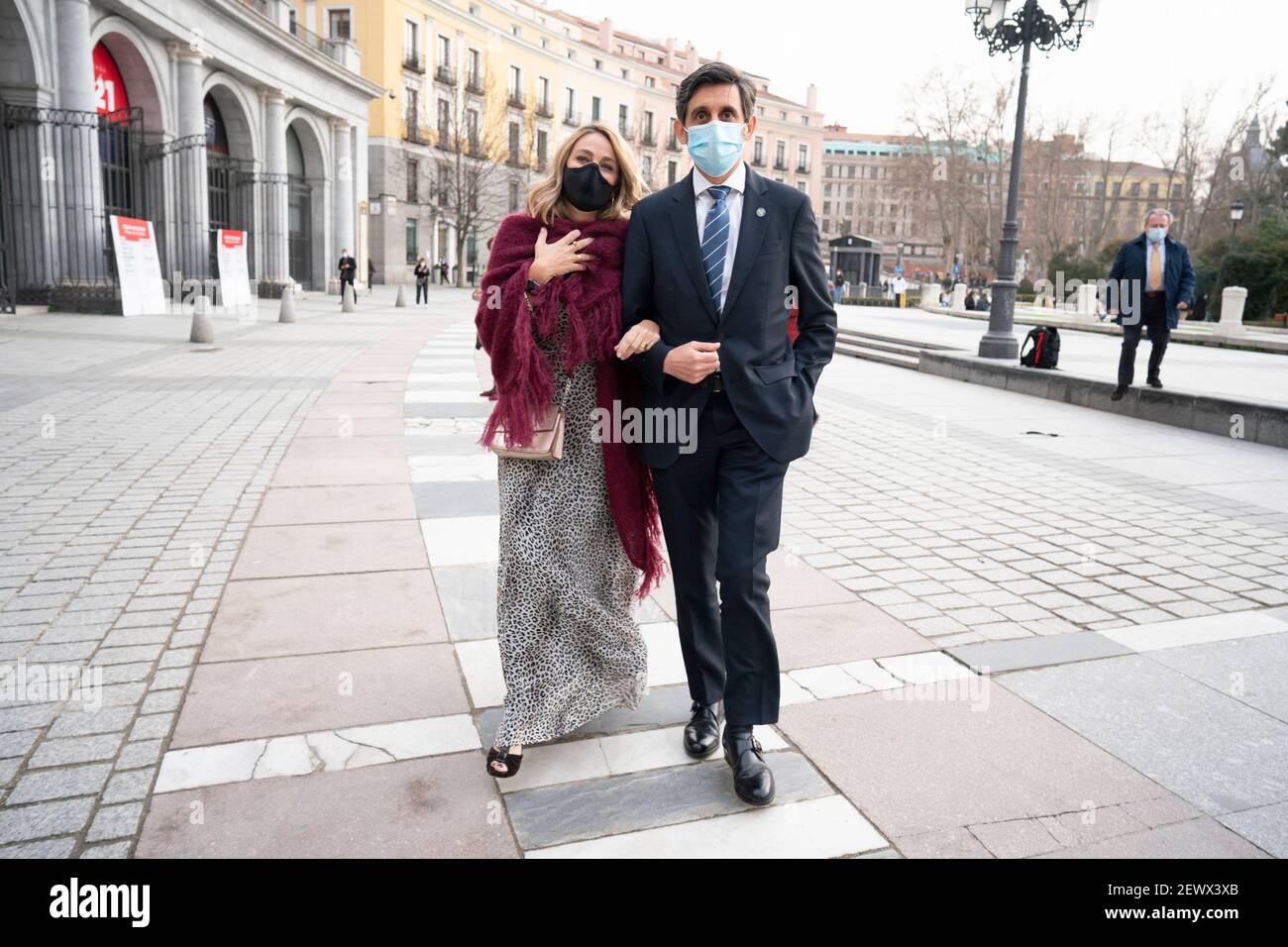 Madrid, Spain. 03rd Mar, 2021. José María Álvarez-Pallete and Cuqui Samaniego, attends the premiere of the performance of 'Norma' an opera by Vincenzo Bellini at the Teatro Real. Credit: SOPA Images Limited/Alamy Live News Stock Photo