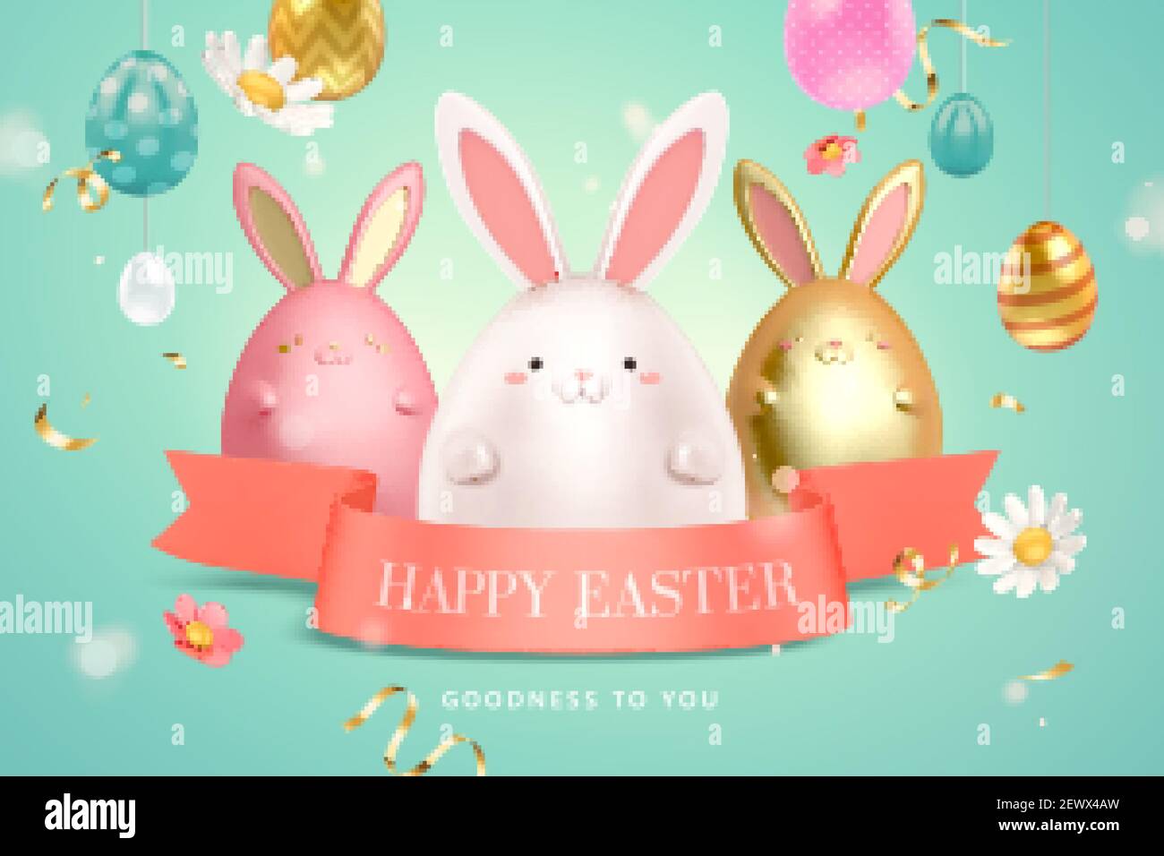 Daisy pink ribbon on Stock Vector Images - Alamy