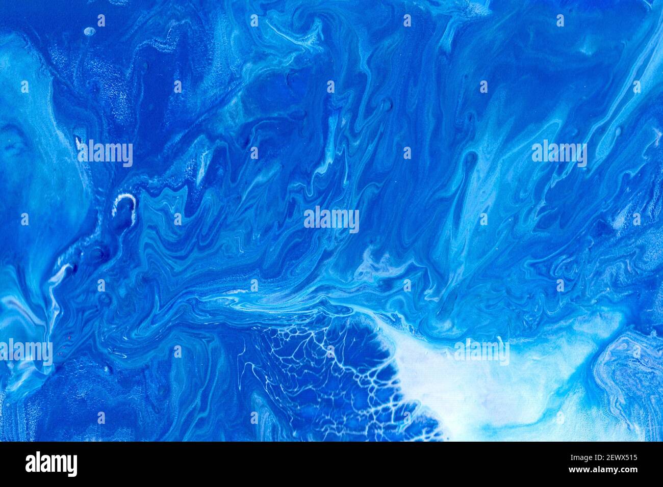 Abstract acrylic blue background. Fluid art illustration with swirl ...