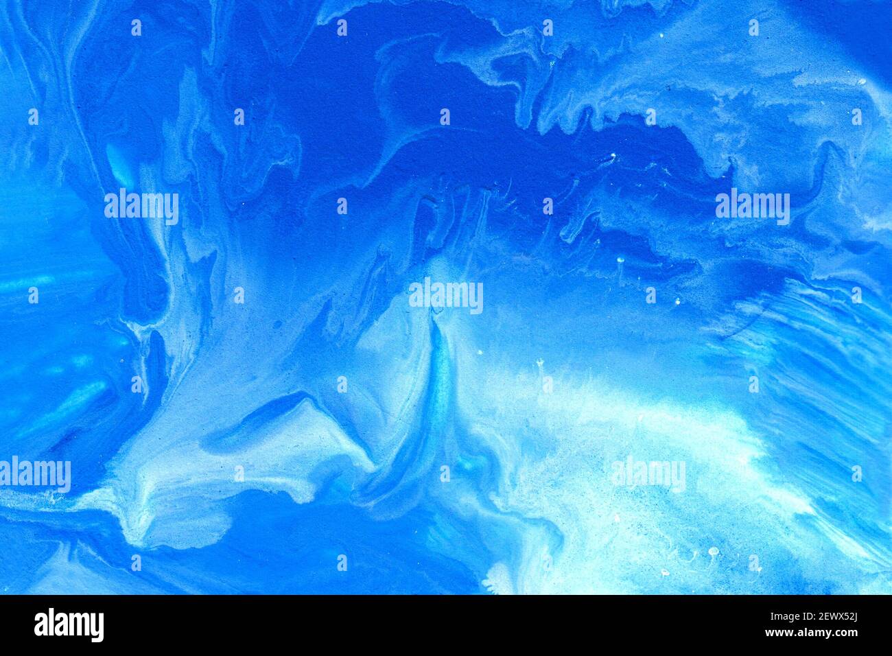 Abstract acrylic blue background. Fluid art illustration with swirl ...