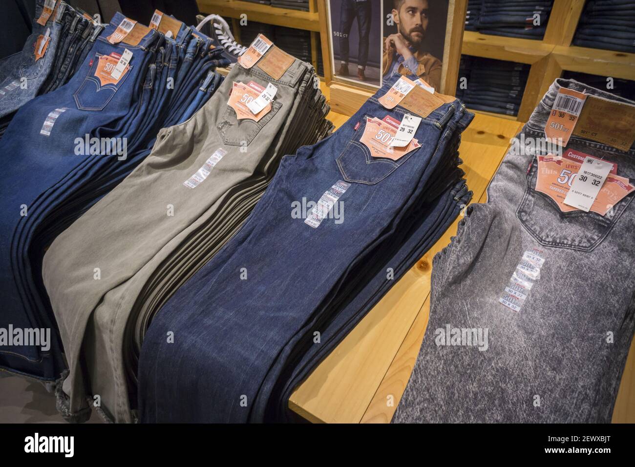 Men's 501 jeans in a Levi's store in Herald Square in New York on Friday,  July 24, 2015. The 145 year old Levi Strauss & co. is reported to be  planing an