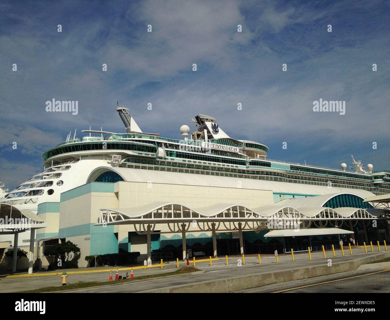 Freedom Of The Seas Cruise Ship Docked In Oranjestad Aruba Caribbean Stock Photo Alamy