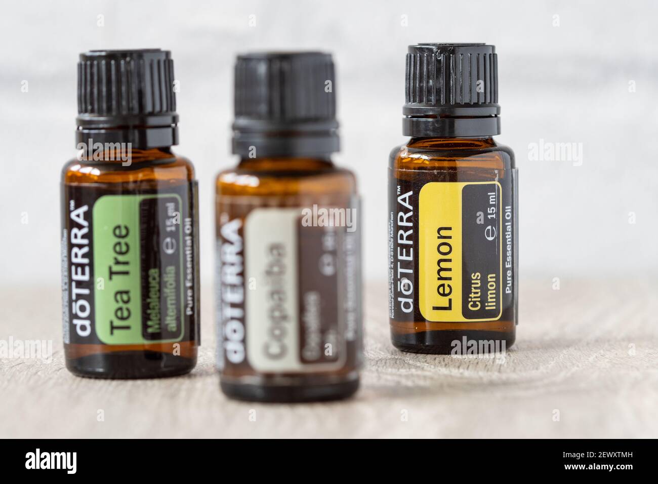 Pecs, Hungray - Febr 27 2021 - Illustrative editorial image of Doterra Essential Oils for everyday use Stock Photo