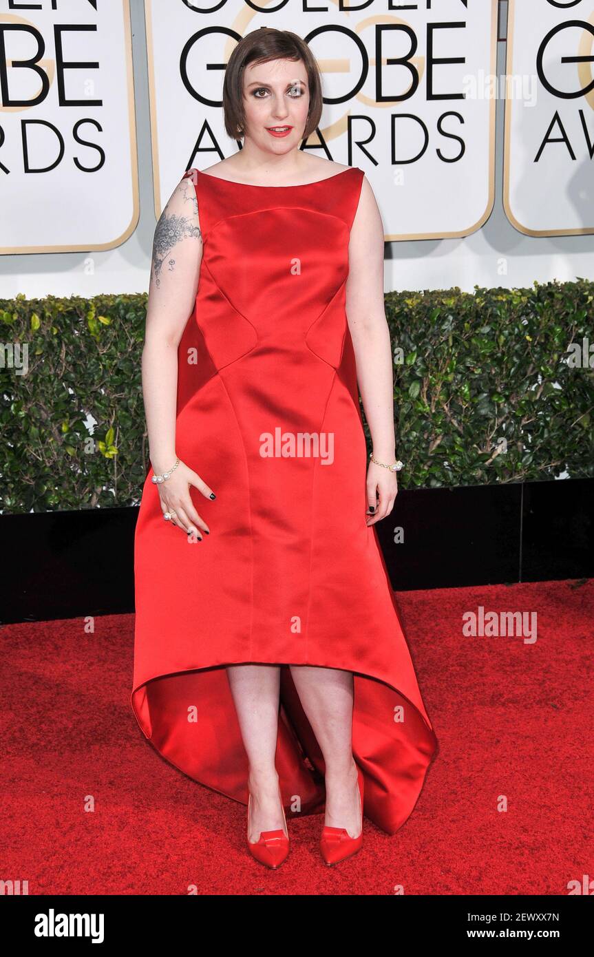 Actress Lena Dunham arrives at the 72nd Annual Golden Globe Awards held(02)