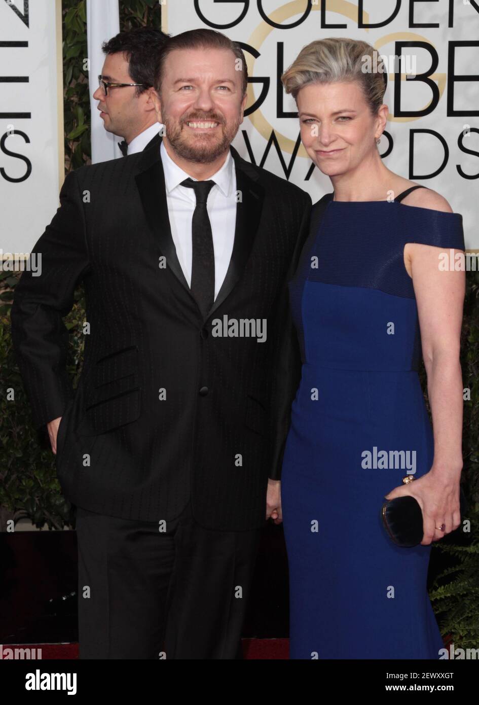 Actor Ricky Gervais arrives at the 72nd Annual Golden Globe Awards held