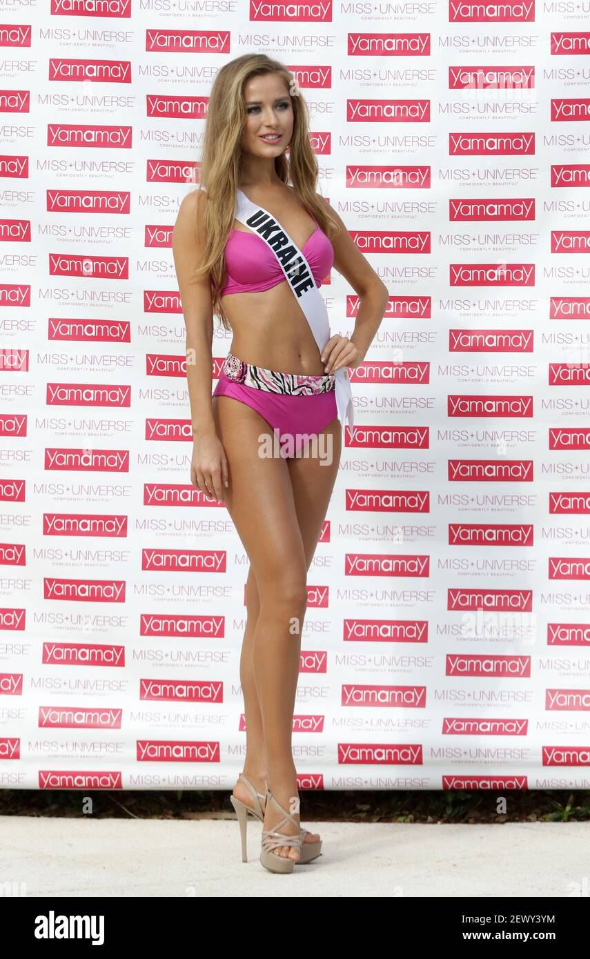 DORAL, FL - JANUARY 14: Miss Ukraine Diana Harkusha Participates in Miss  Universe Yamamay Swimsuit Runway Show at Trump National Doral on January  14, 2015 in Doral, Florida.(Photo by Alberto E. Tamargo) ***