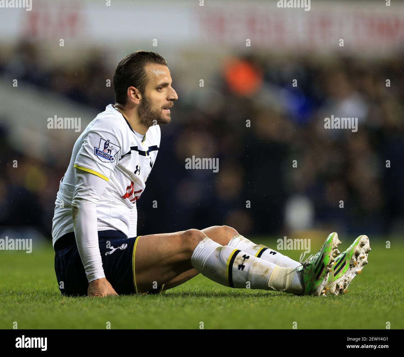 Jan. 14, 2015 - London, United Kingdom - Tottenham's Roberto Soldado looks on dejected ..FA Cup 3rd Round Replay - Tottenham Hotspur vs Burnley - White Hart Lane - England - 14th January 2015 - Picture David Klein/Sportimage/Cal Sport Media. *** Please Use Credit from Credit Field *** Stock Photo