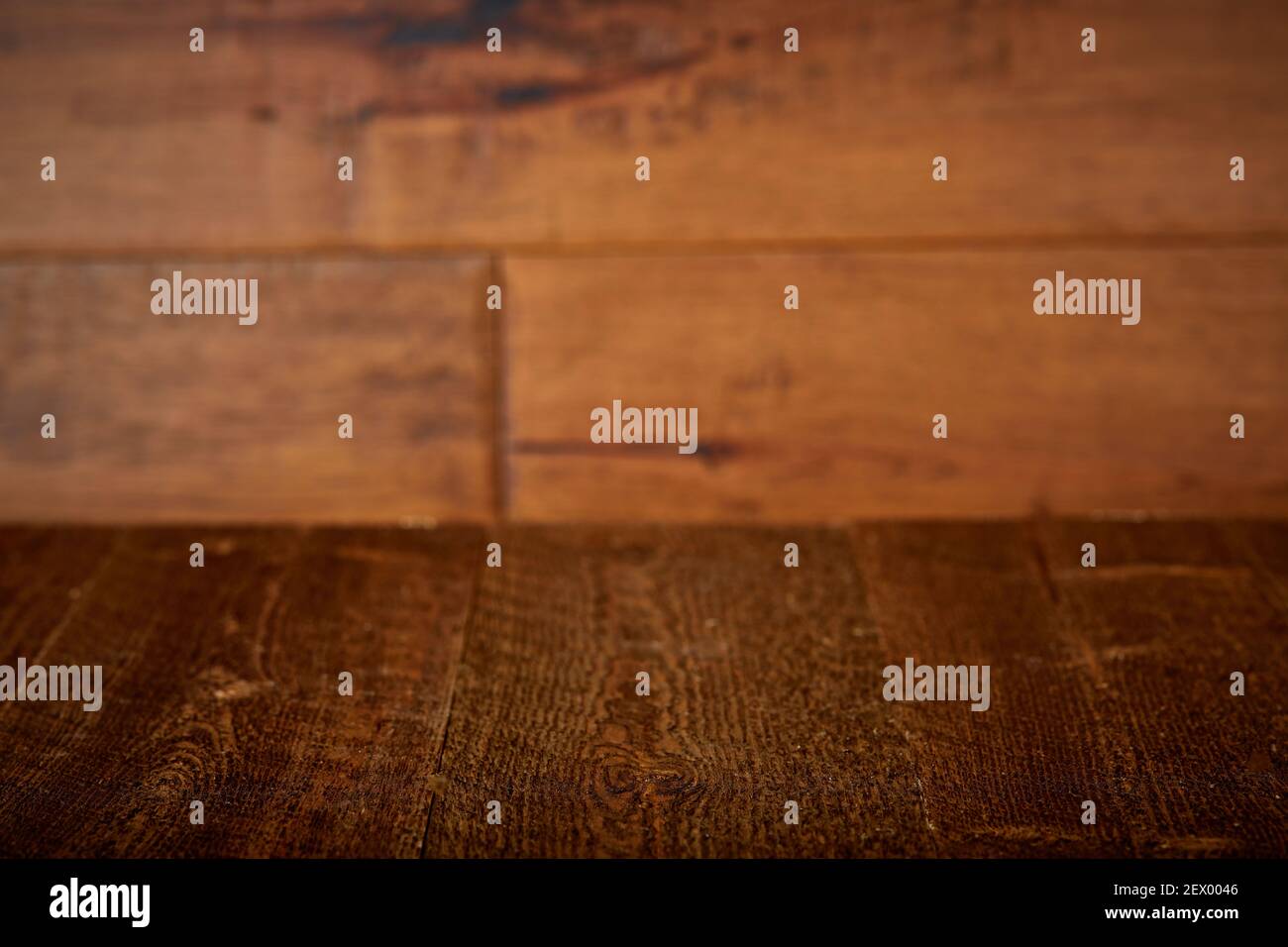 Old Barn wood floor and wall Background Shooting Surface table Backdrop for Mockup Stock Photo