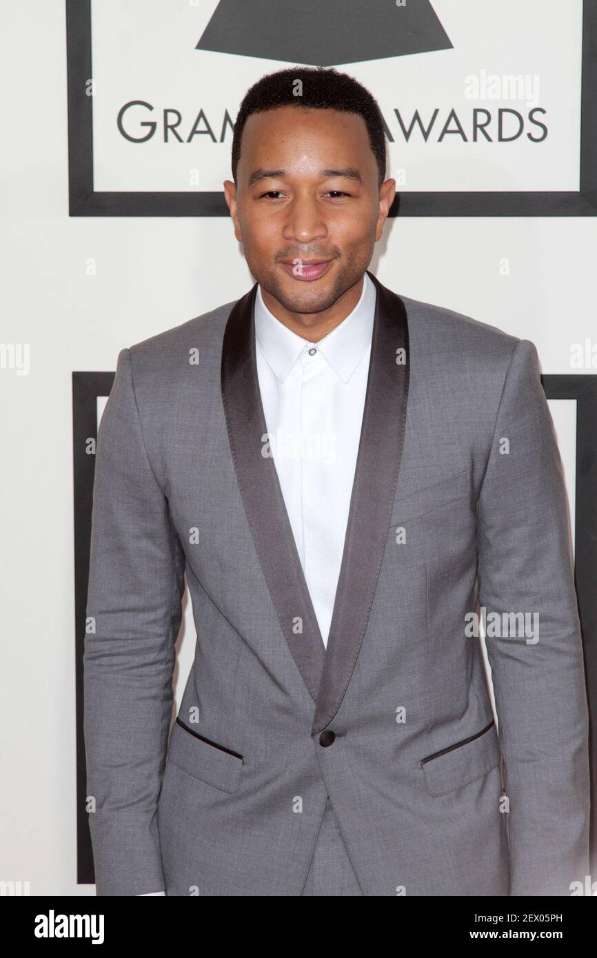 Singer John Legend arrives at the 57th Annual Grammy Awards held at