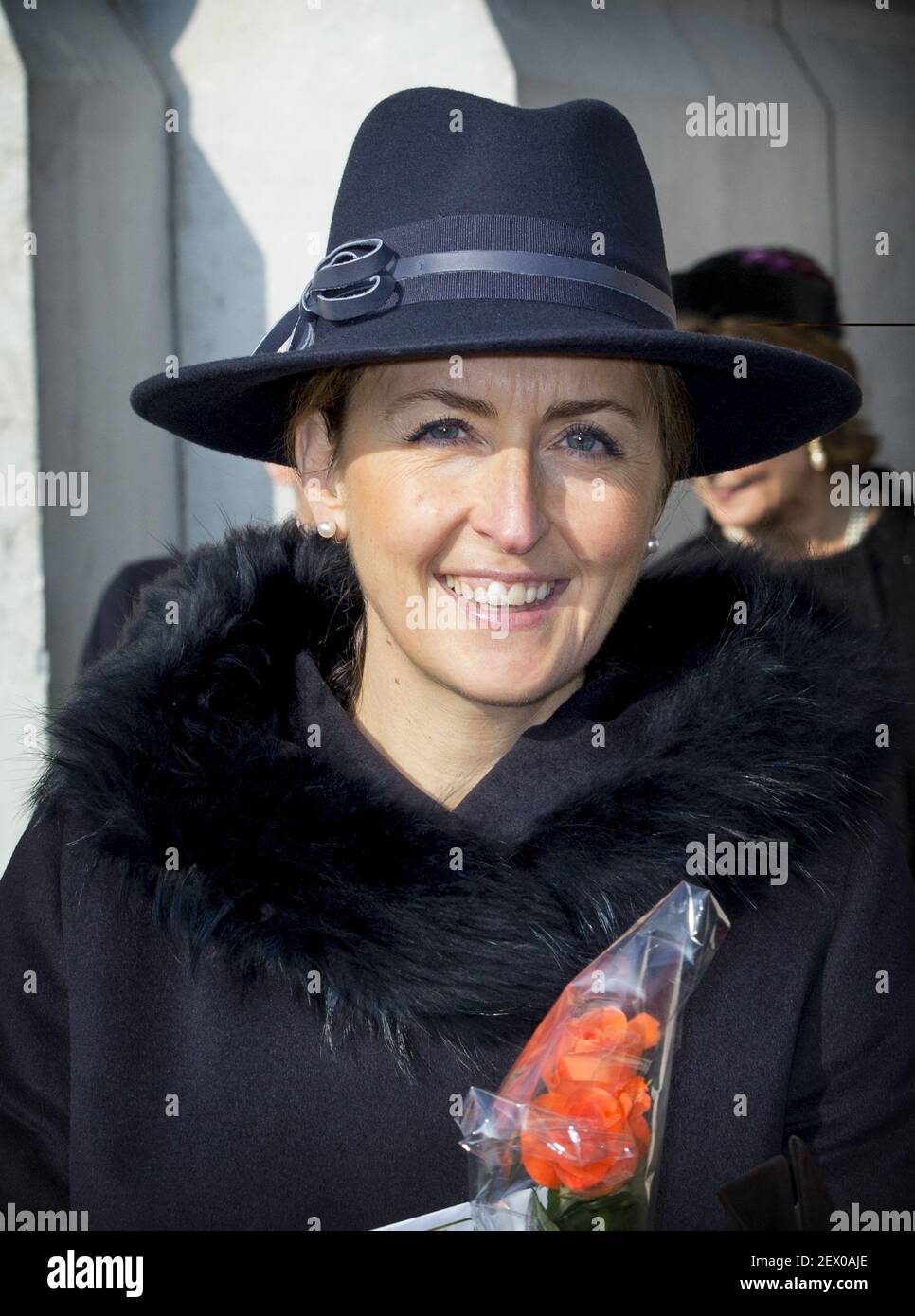 Princess Claire at a mass to commemorate the deceased members of the Belgian royal family at the Onze-Lieve-Vrouwkerk in Laken, Brussel. Feb. 12, 2015 *** Please Use Credit from Credit Field *** Stock Photo
