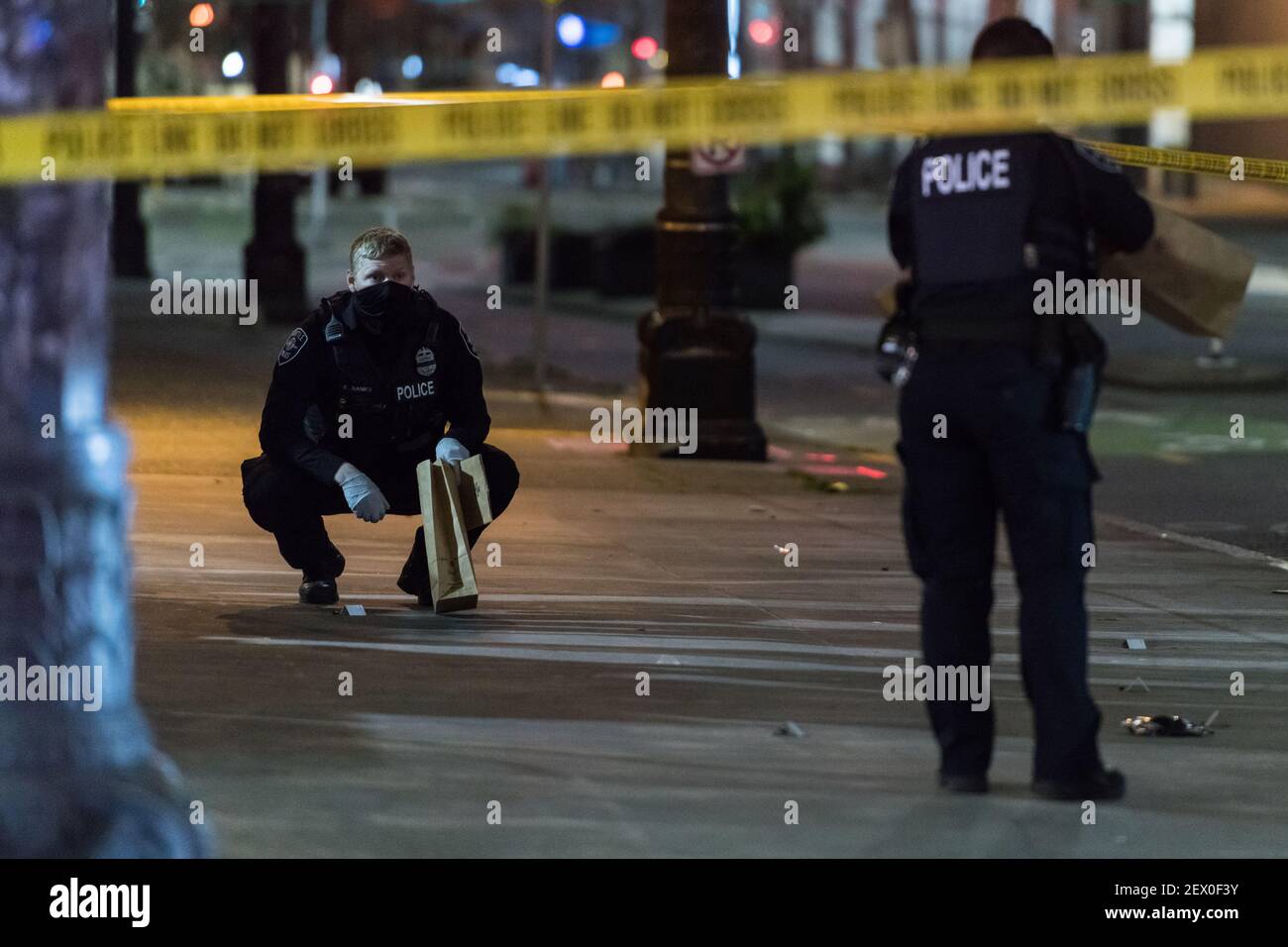 Shell casings police tape hi-res stock photography and images - Alamy