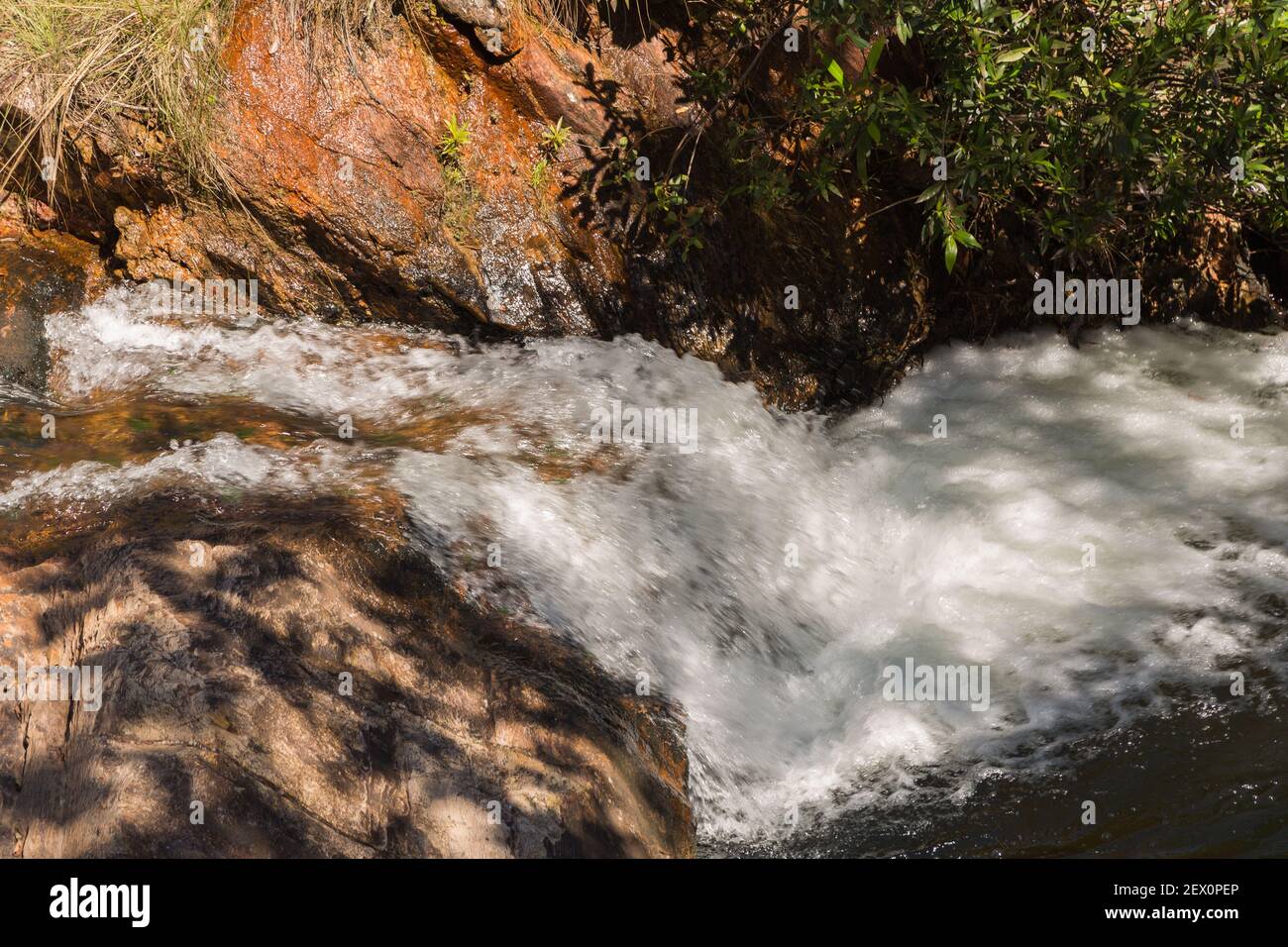 a small waterfall in the Chapada dos Guimaraes Nationalpark in Mato Grosso, Brazil Stock Photo