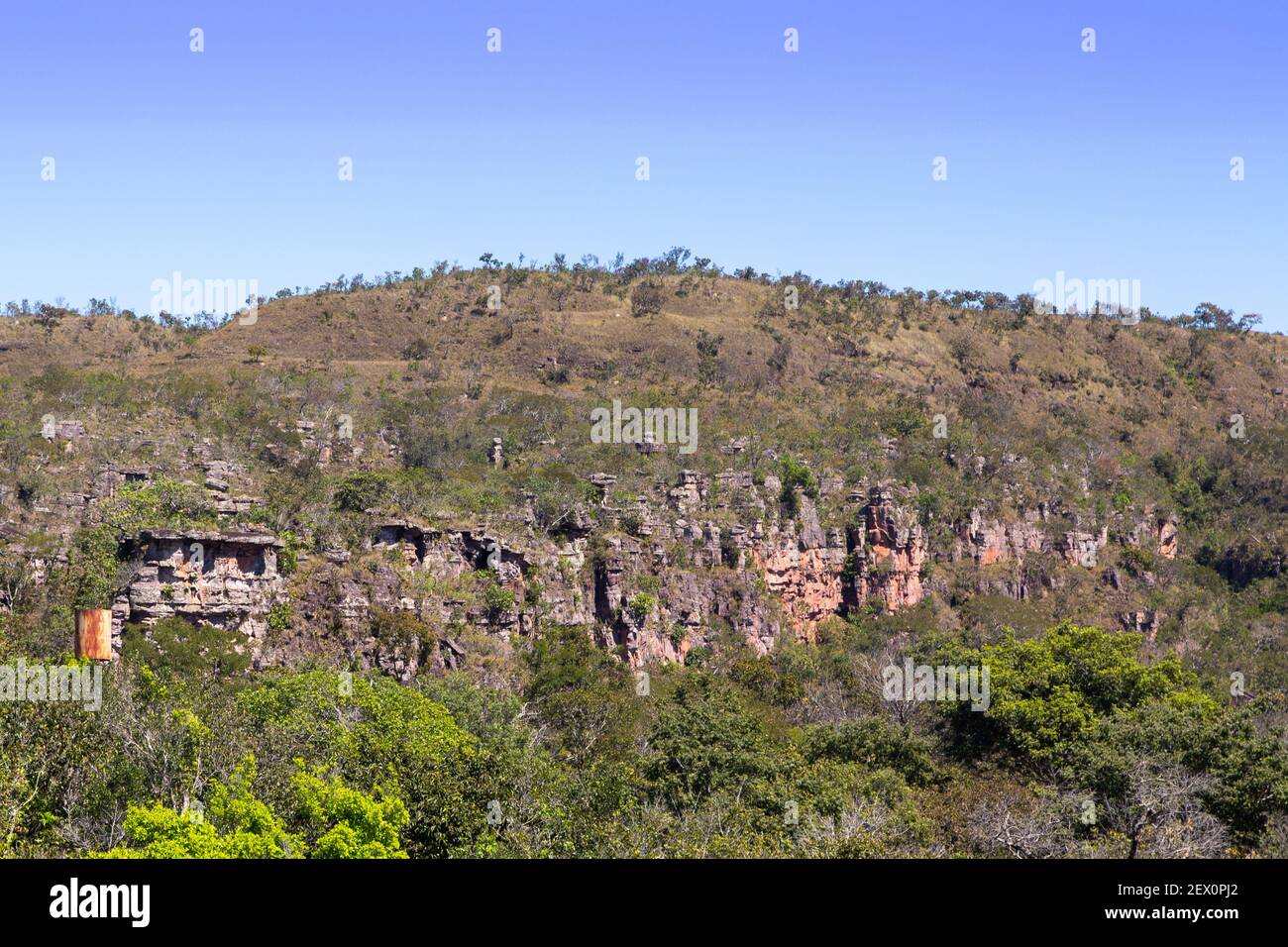 Beautiful panorama close to Chapada dos Guimaraes in Mato Grosso, Brazil Stock Photo