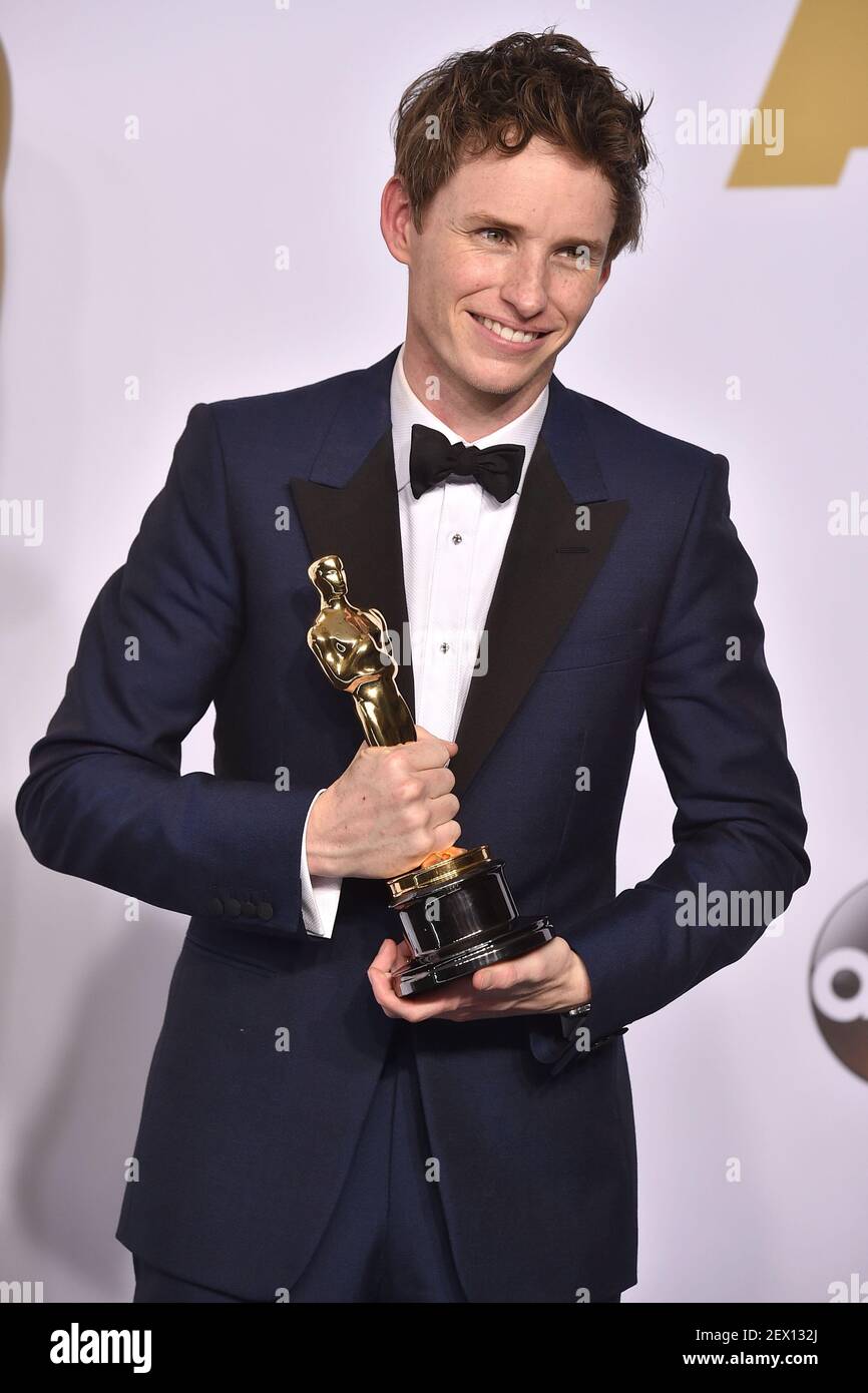 Best Actor Winner Eddie Redmayne poses in the press room at the 87th ...