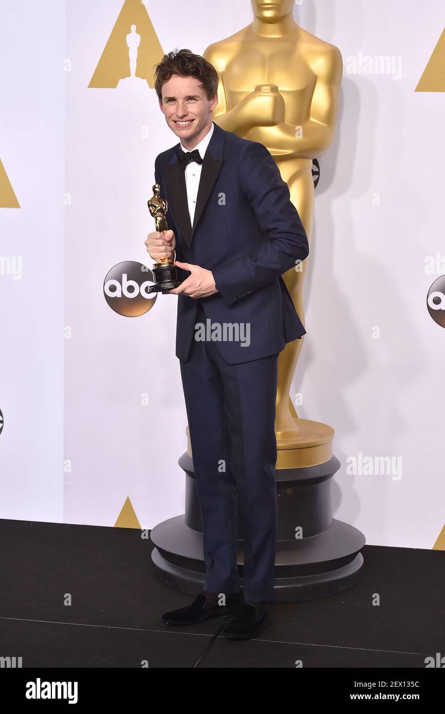 Best Actor Winner Eddie Redmayne poses in the press room at the 87th ...