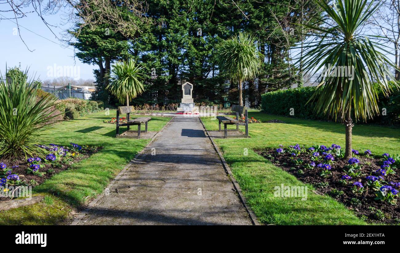 Greenfield, Flintshire, UK Mar 2, 2021 The Greenfield War Memorial commemorates local men who
