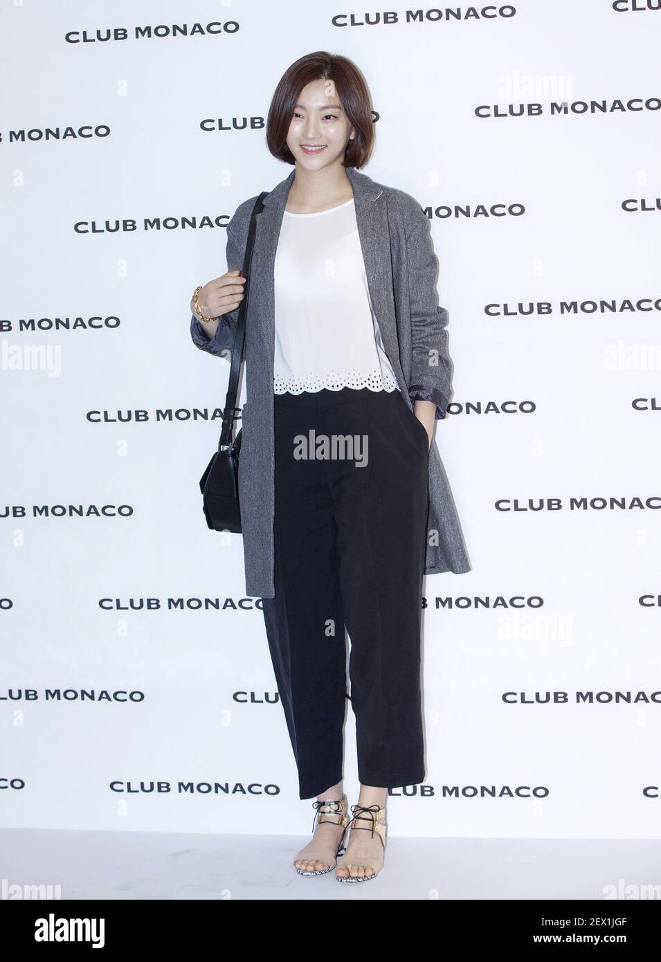 5 March 2015 - Seoul, South Korea : South Korean model Jie Su, attends a  photo call for the life style brand Club Monaco of SK Network Co, woman  collection 'The-Piece' launch