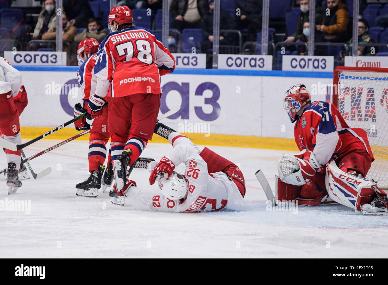 Moscow Russia 3rd March 2021 Khl Regular Season Ice Hockey Match Cska Moscow Vs Spartak Moscow Moscow Cska Arena Stock Photo Alamy