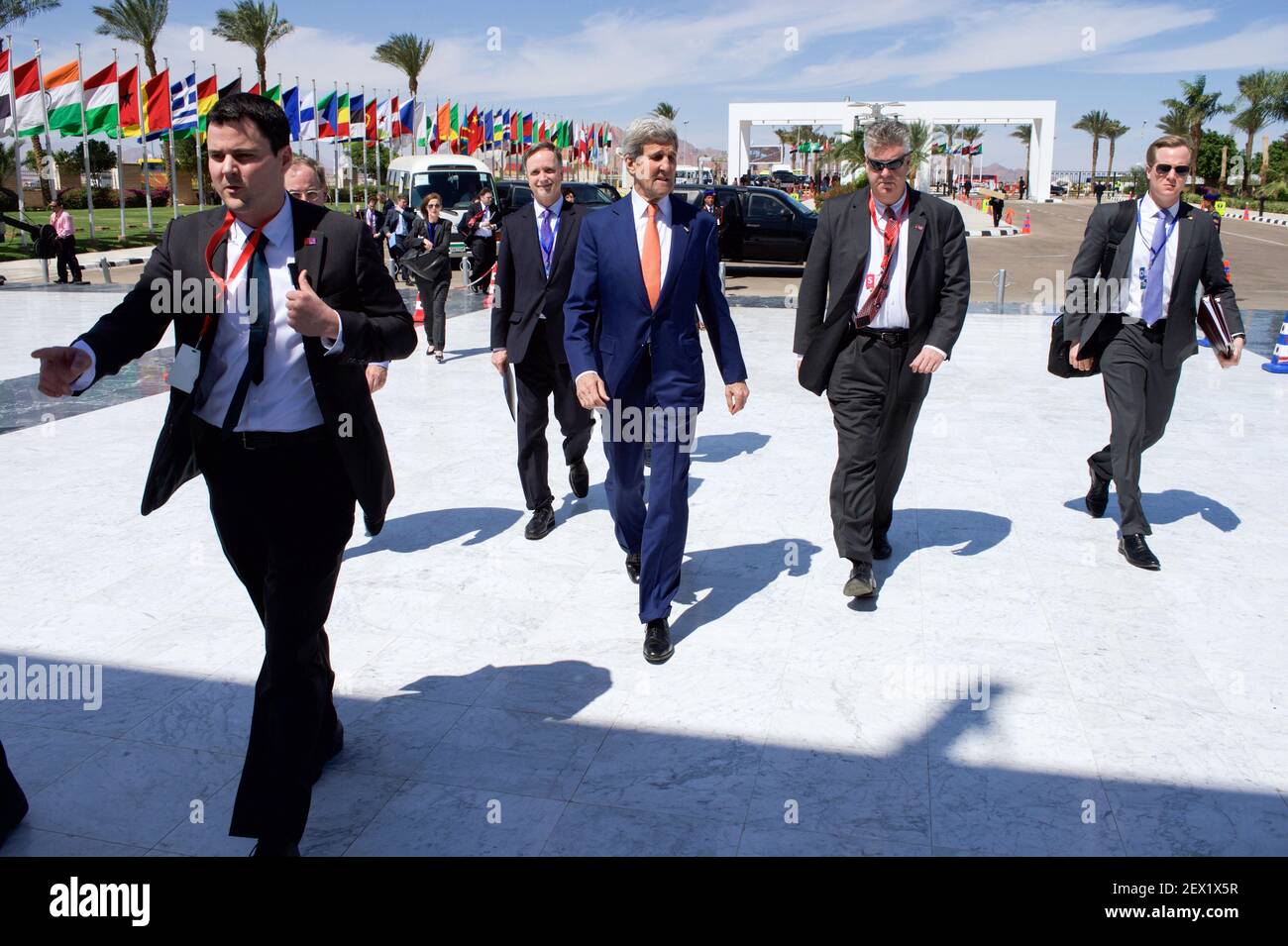 U.S. Secretary of State John Kerry arrives at the Congress Center in ...