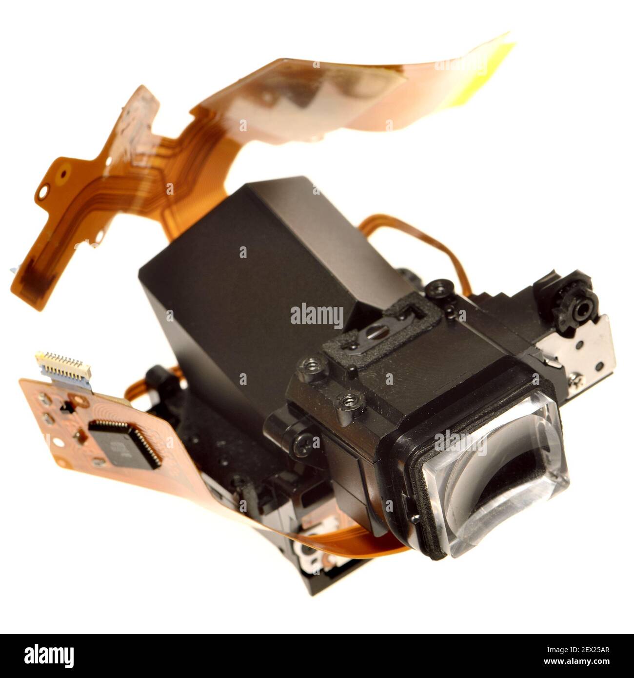 Workings of a digital camera (Nikon D200) viewfinder and pentaprism Stock Photo