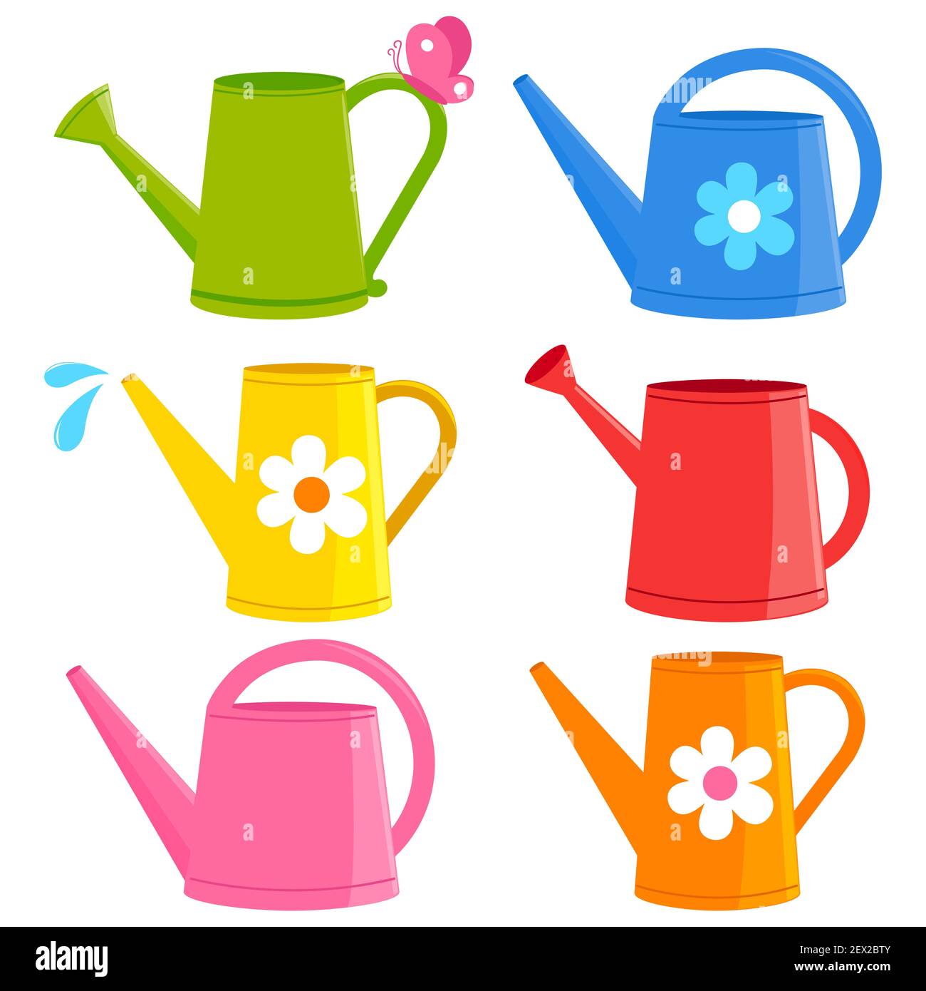 Watering cans illustration collection Stock Photo Alamy