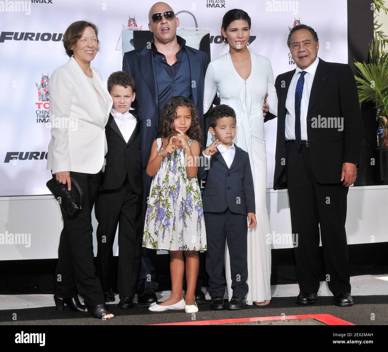 Vin Diesel, Paloma Jimenez and Family at the Vin Diesel Hand ...