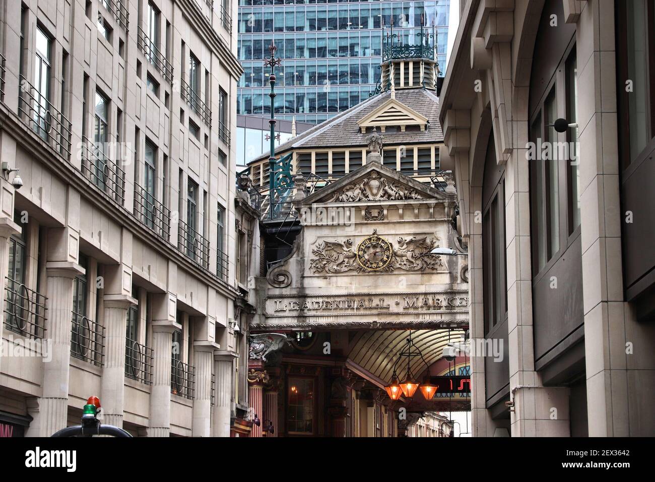 Leadenhall Market - landmark in City of London, UK. Stock Photo