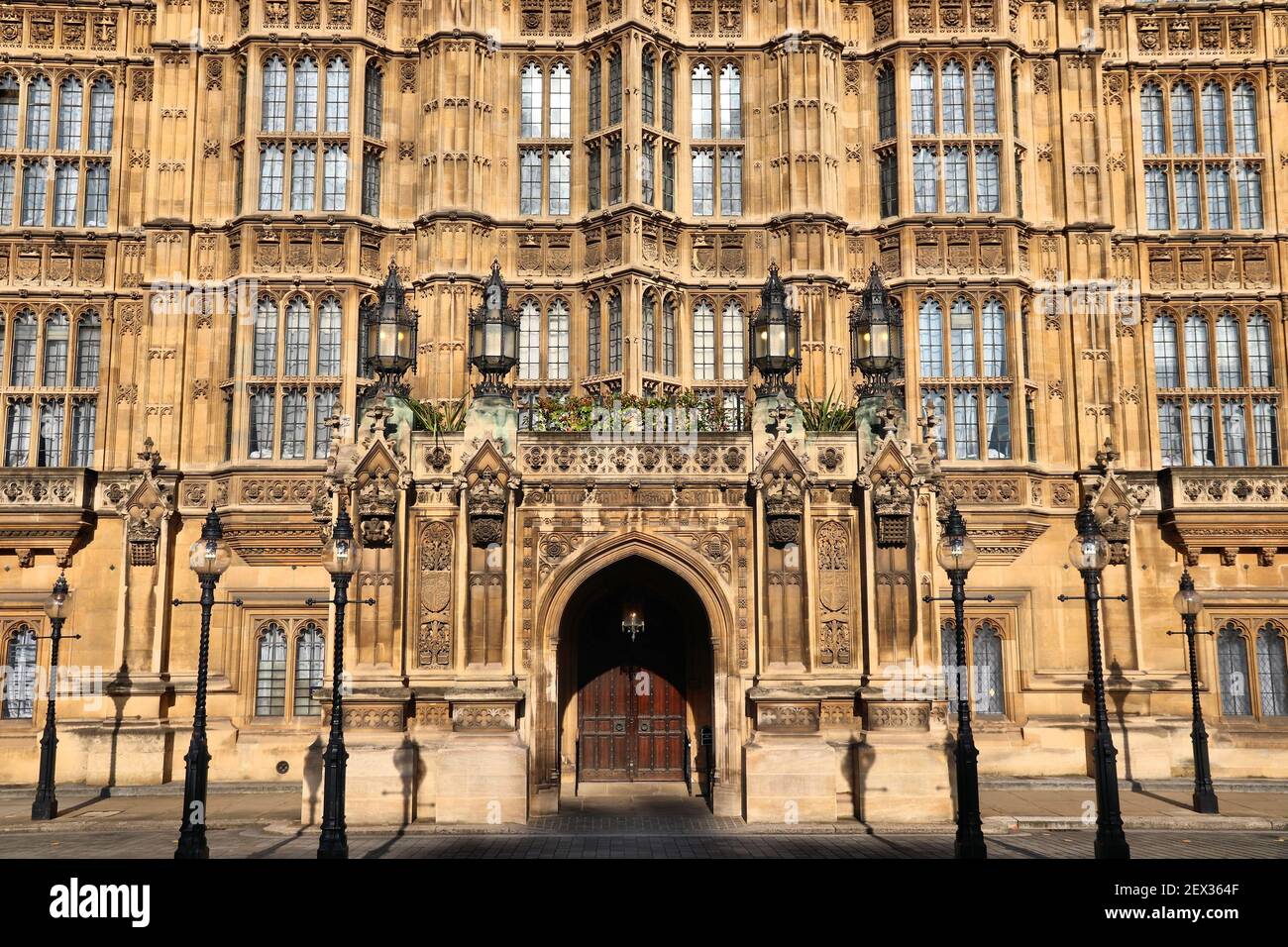 Palace of Westminster in London. British architecture. Stock Photo