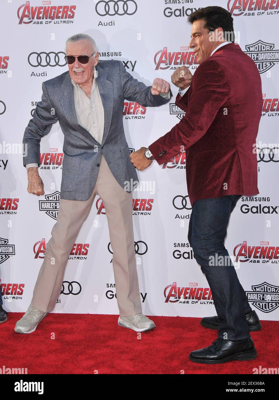 (L-R) Stan Lee and Lou Ferrigno arrives at the Marvel's "Avengers: Age ...