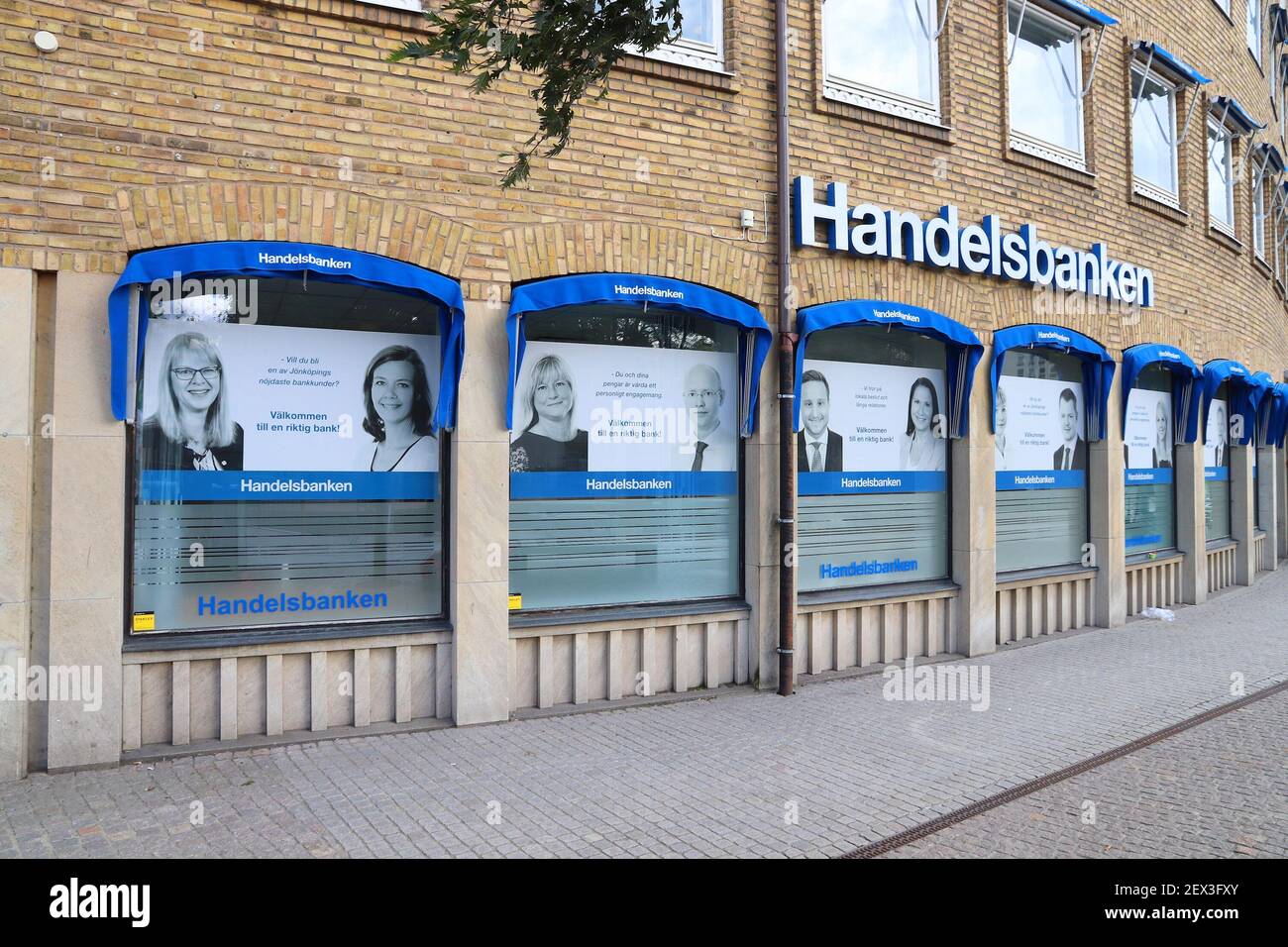 JONKOPING, SWEDEN - AUGUST 25, 2018: Handelsbanken bank in Jonkoping, Sweden. It is one of largest banks in Sweden with 460 locations. Stock Photo