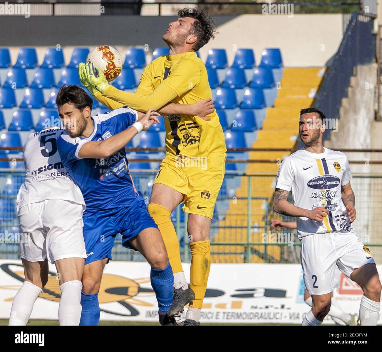 Pagani, Italy. 13th Mar, 2021. The coach Giacomo Filippi Palermo Football  Club.Serie C Championship - Marcello Torre Stadium, 30th day Group C. The  match between Paganese and Palermo ends with the final