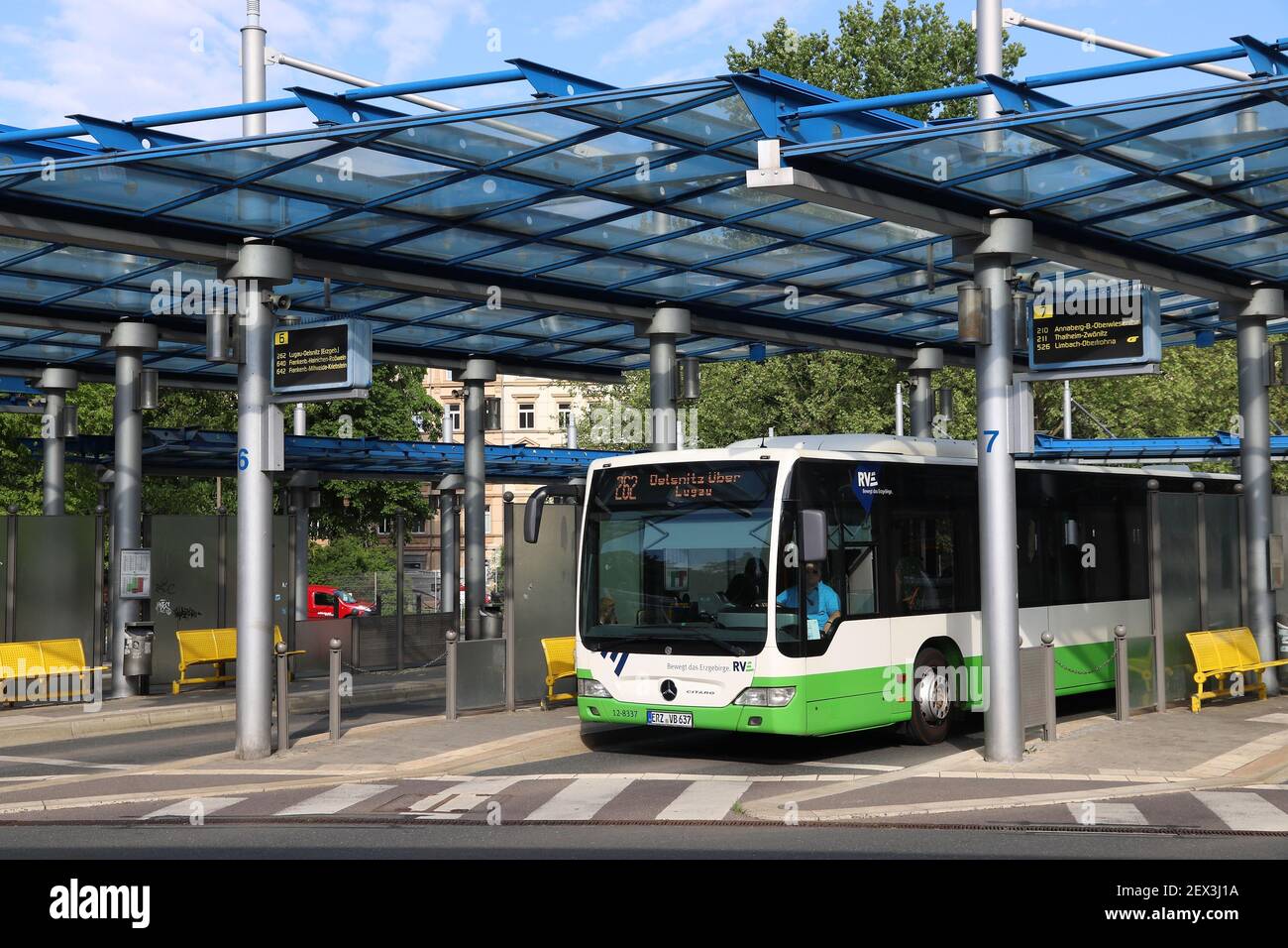 CHEMNITZ, GERMANY - MAY 9, 2018: Bus station (Omnibusbahnhof) in Chemnitz,  Germany. Chemnitz is the 3rd-largest city in the Free State of Saxony (Germ  Stock Photo - Alamy