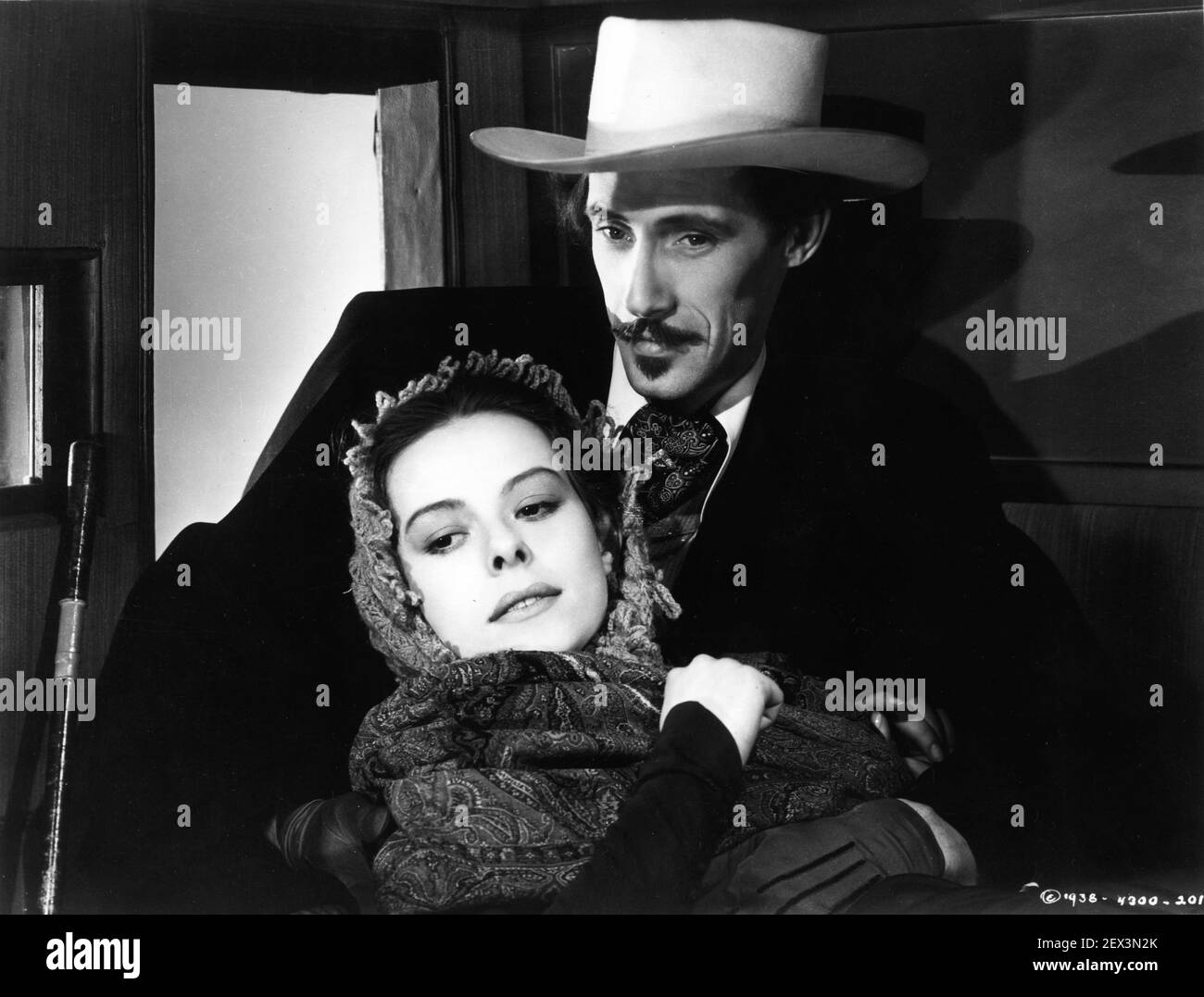 LOUISE PLATT and JOHN CARRADINE in STAGECOACH 1939 director JOHN FORD original story Ernest Haycox screenplay Dudley Nichols Walter Wanger Productions / United Artists Stock Photo