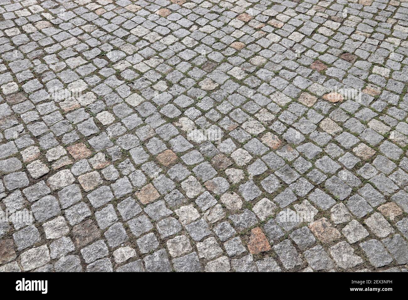 Pavement texture. Granite stone paving background from Dresden, Germany. Stock Photo