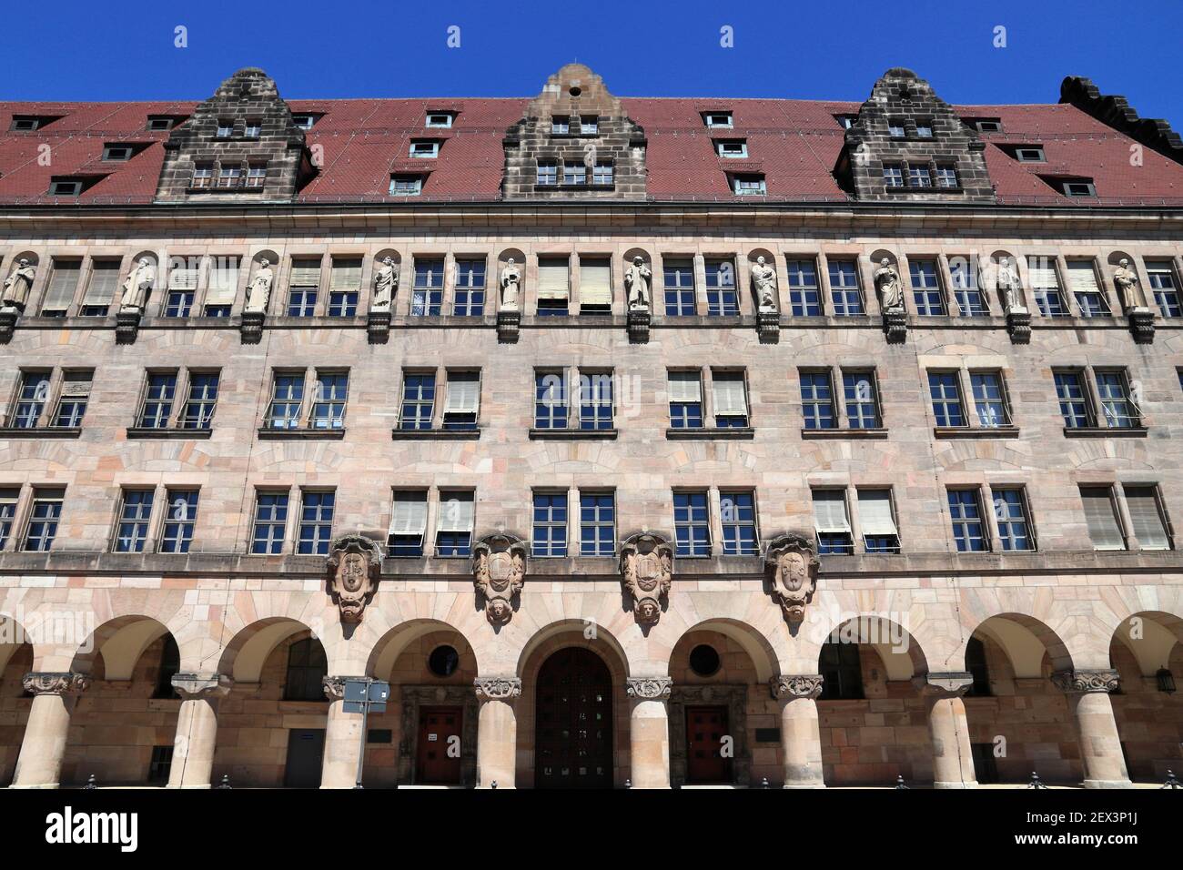 Courthouse of Nuremberg, Germany. Palace of Justice where Nuremberg Trials took place after