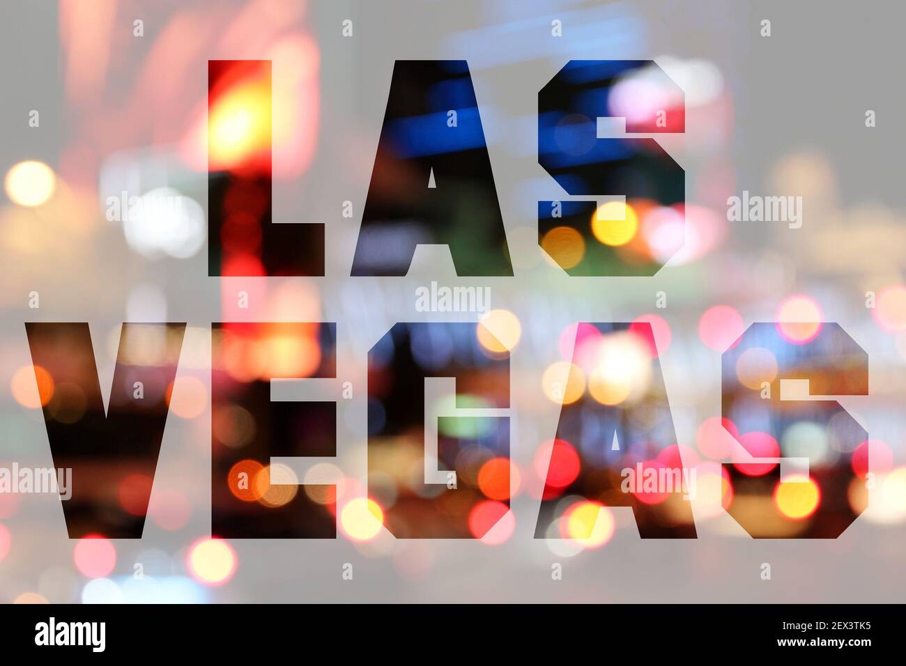 Las Vegas city name text with photo in background Stock Photo Alamy