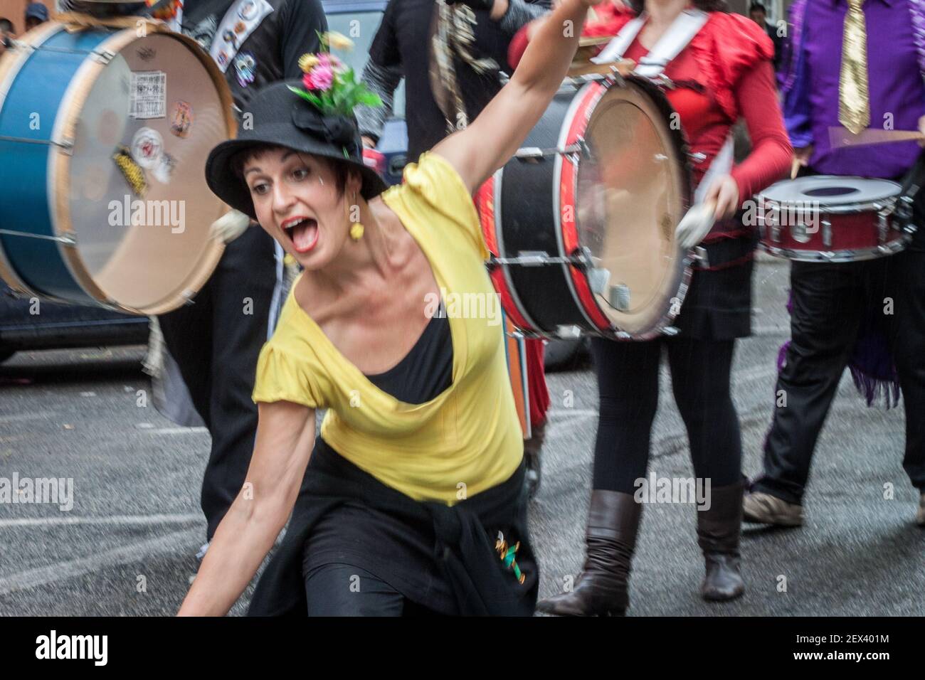 Cumbia performers in Rome Stock Photo