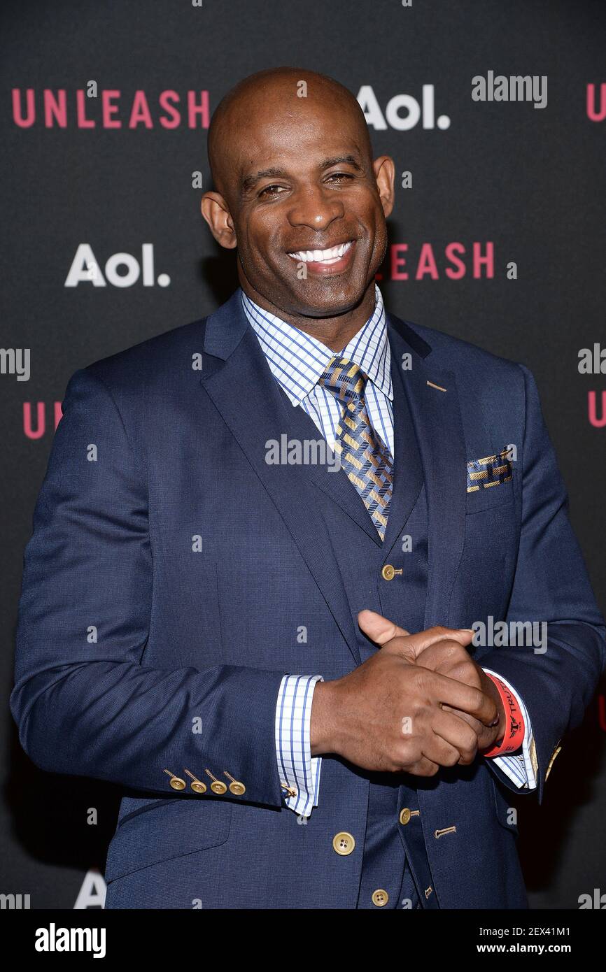 Former NFL player Deion Sanders attends the AOL NEWFRONTS 2015 at 4 ...
