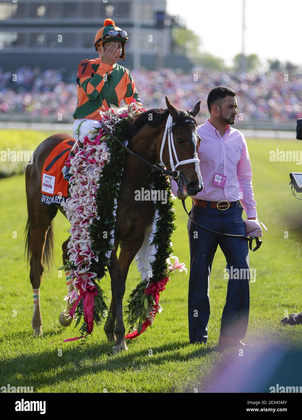 Jockey Kerwin D. Clark could not hold back tears after winning the