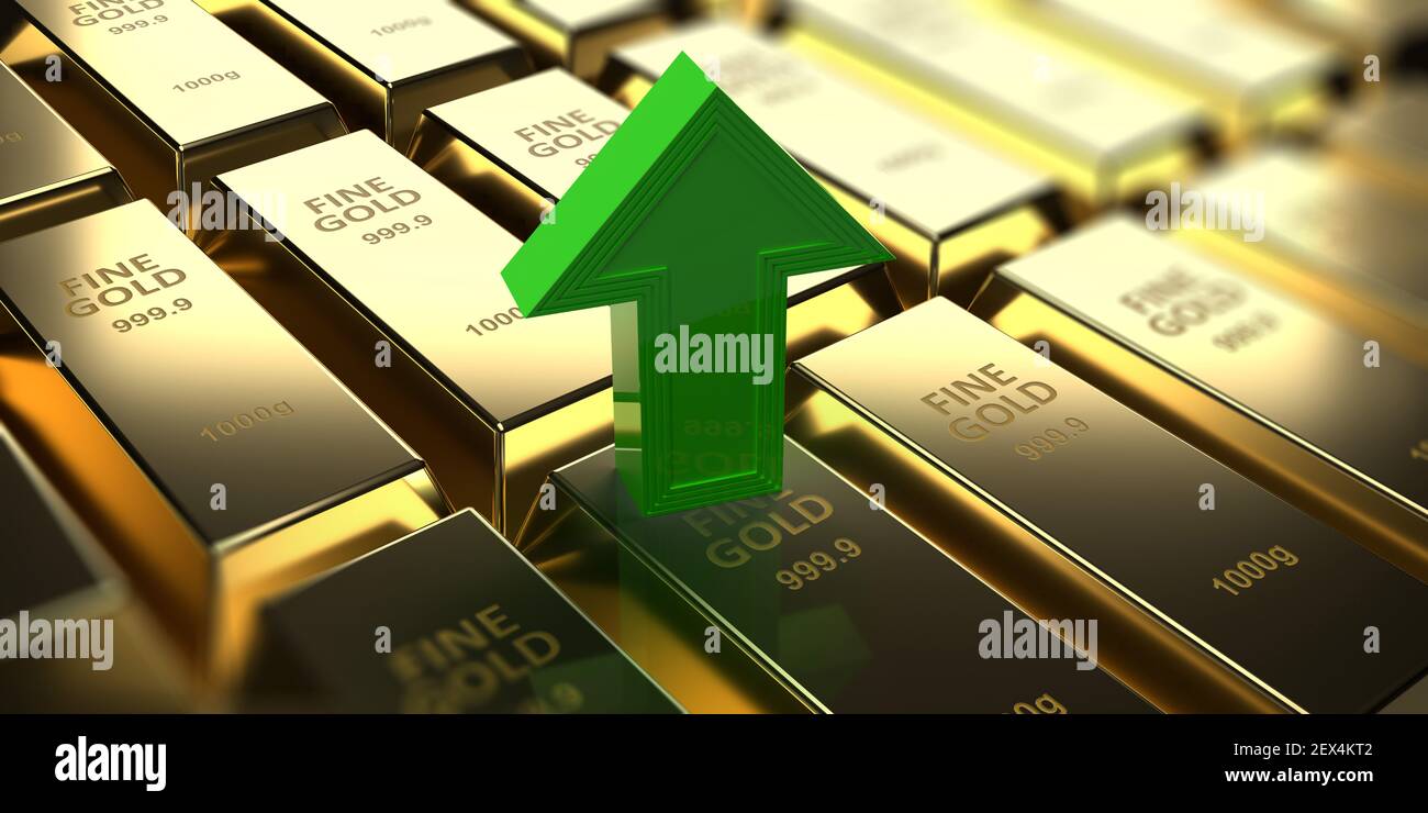 Investment, banking and business concept 3d rendering fine gold bars on brick wall background