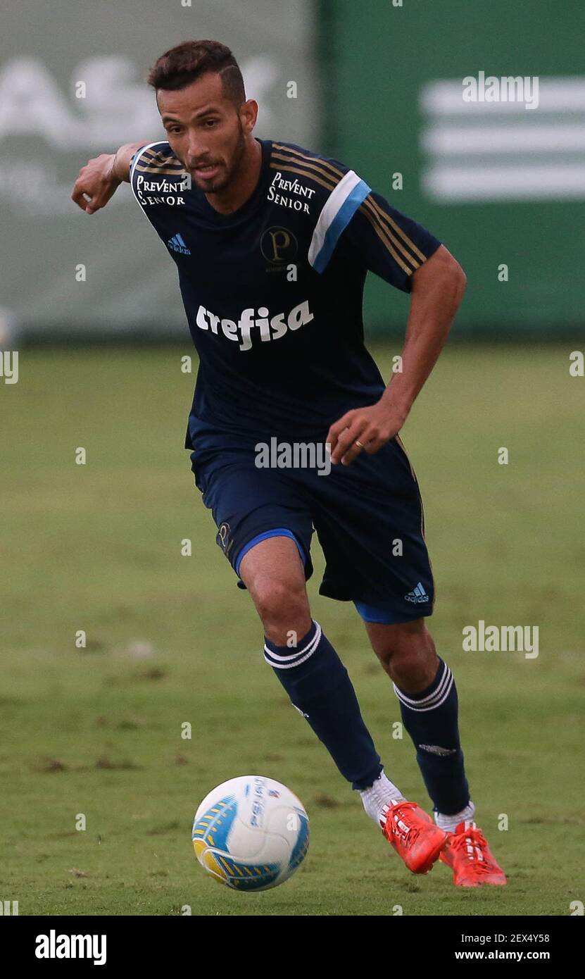 Soccer player Leandro Pereira, of SE Palmeiras during practice game against  the Portuguese team at the Academy of Football, in the neighborhood of  Barra Funda. SÃ£o Paulo/SP, Brazil-2/23/2015. Photo: Cesar Greco/Fotoarena  ***