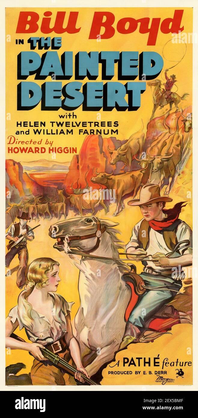 The Painted Desert. Bill Boyd. Classic movie poster, Wild West, old