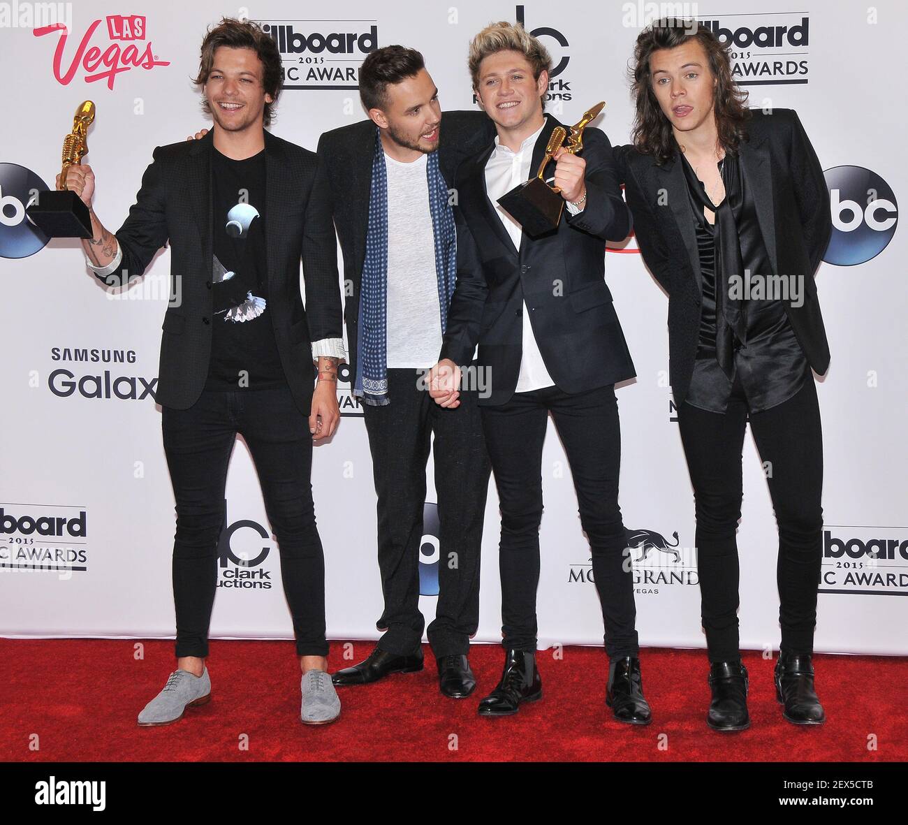 L-R) One Direction - Louis Tomlinson, Liam Payne, Niall Horan and Harry  Styles, Winners of Top Duo/Group and Top Touring Artists Awards at the 2015  Billboard Music Awards - Press Room held