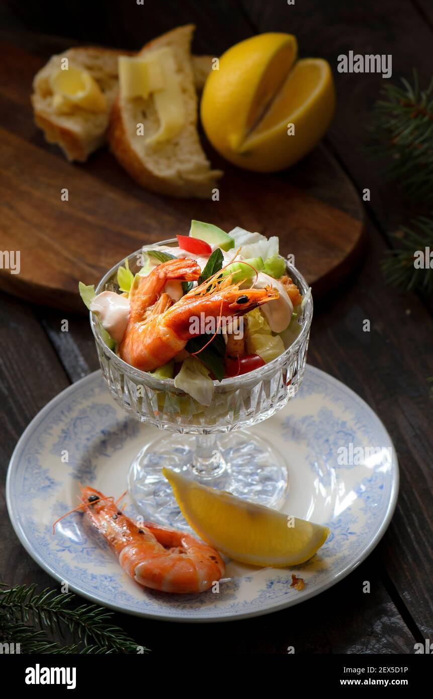 Prawn Cocktail with Marie Rose Sauce Stock Photo Alamy