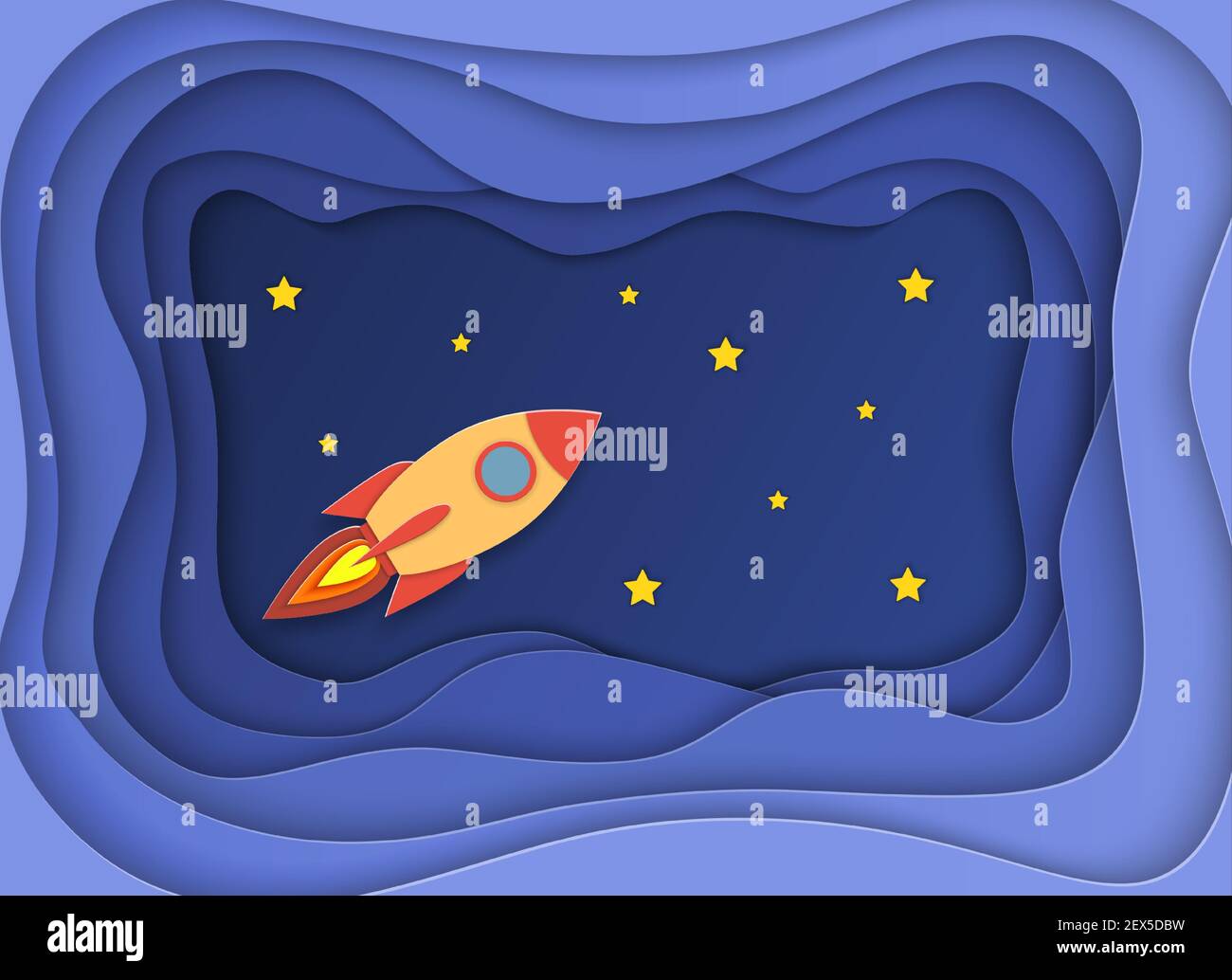 Paper craft rocket startup Stock Vector Images - Alamy