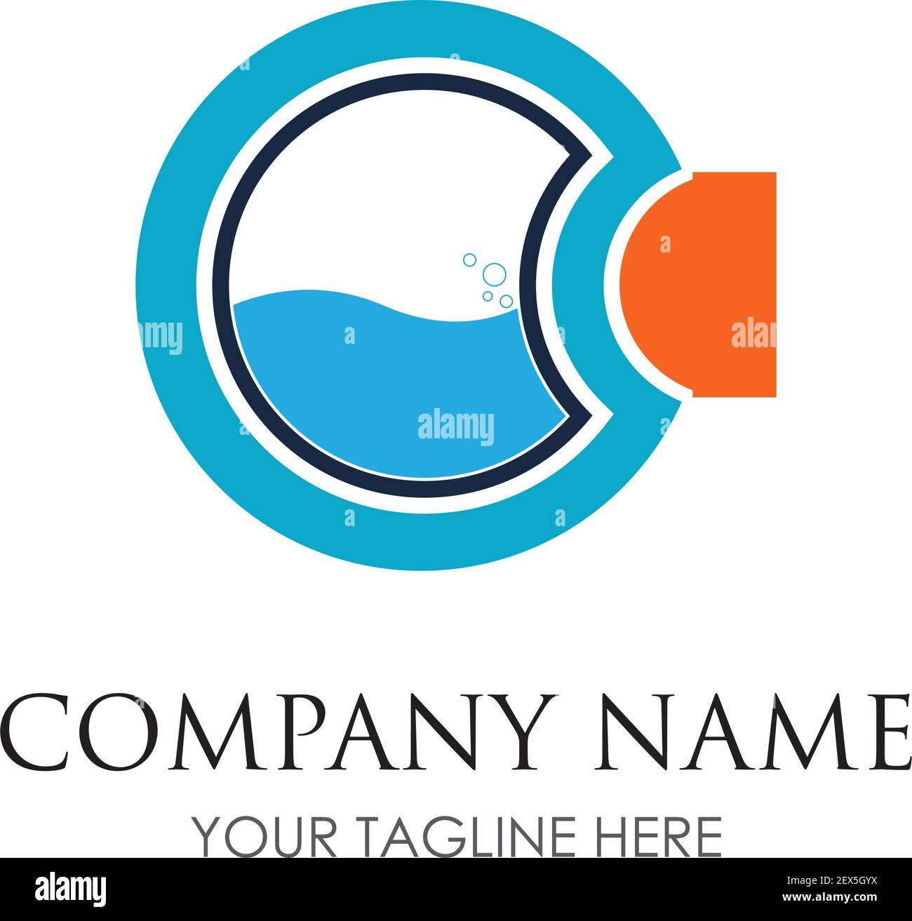 laundry logo illustration design template - vector Stock Vector
