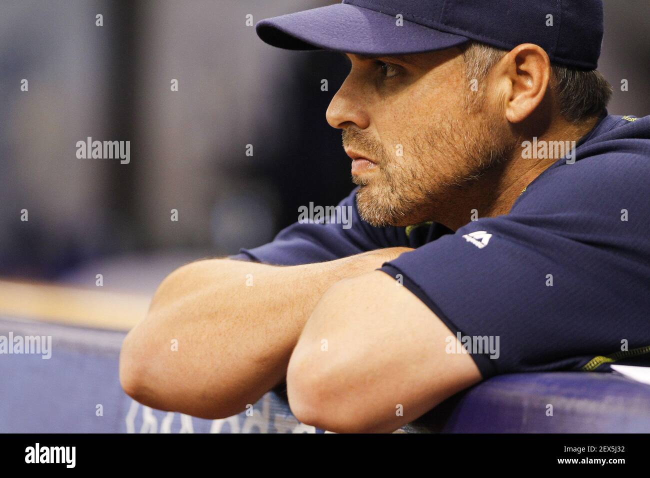 Tampa Bay Rays manager Kevin Cash in the dugout in the third ...